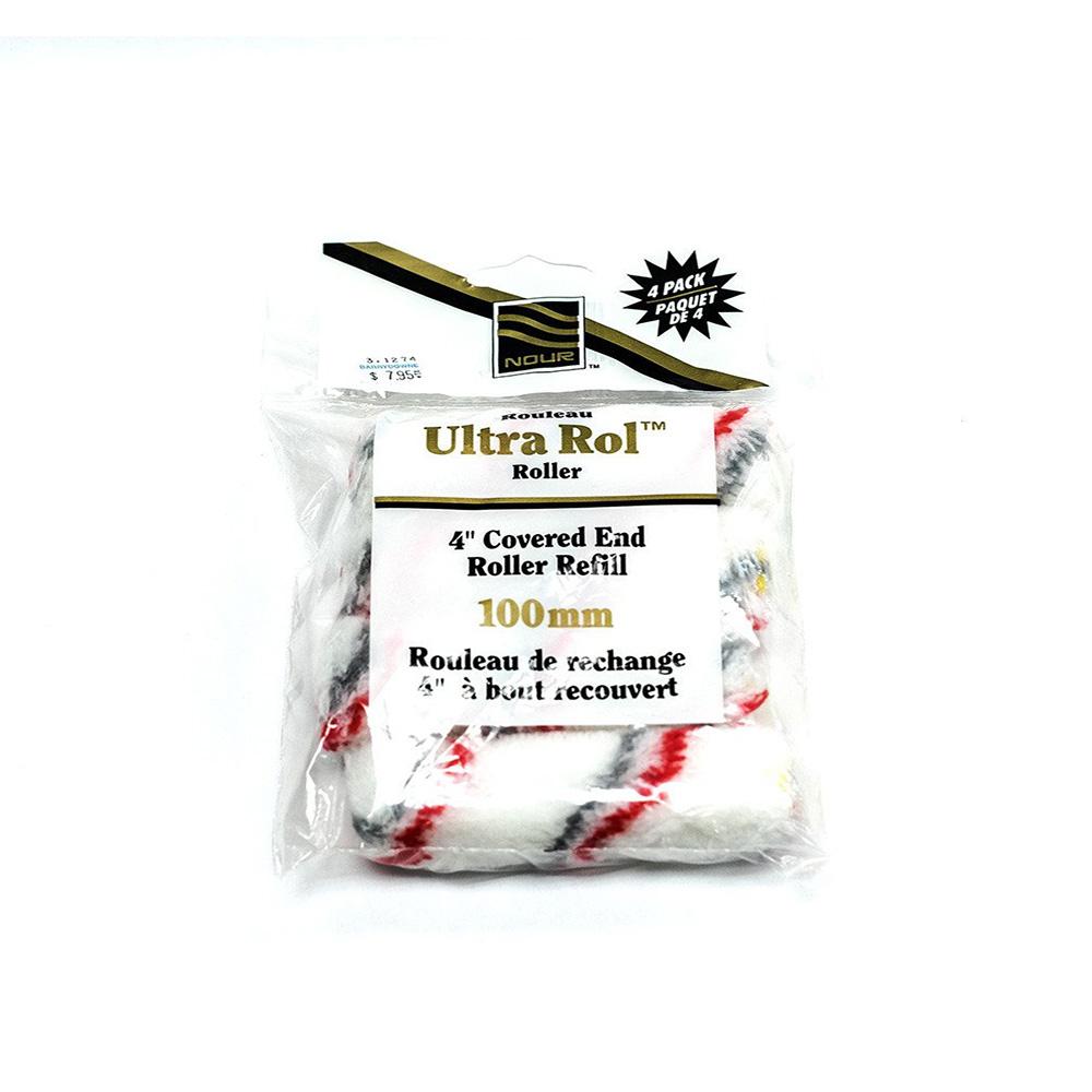 Nour Ultra Rol™ 4" Roller Refills - Red-Grey Stripe (4 pack)