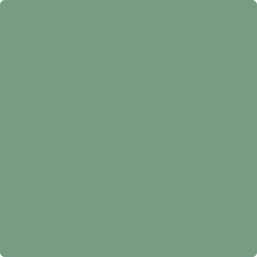 Benjamin Moore Color HC-128 Clearspring Green wet, dry color sample.